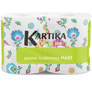 Papier toaletowy Kartika Folk Maxi 4 rolki 300 listków 3 warstwy